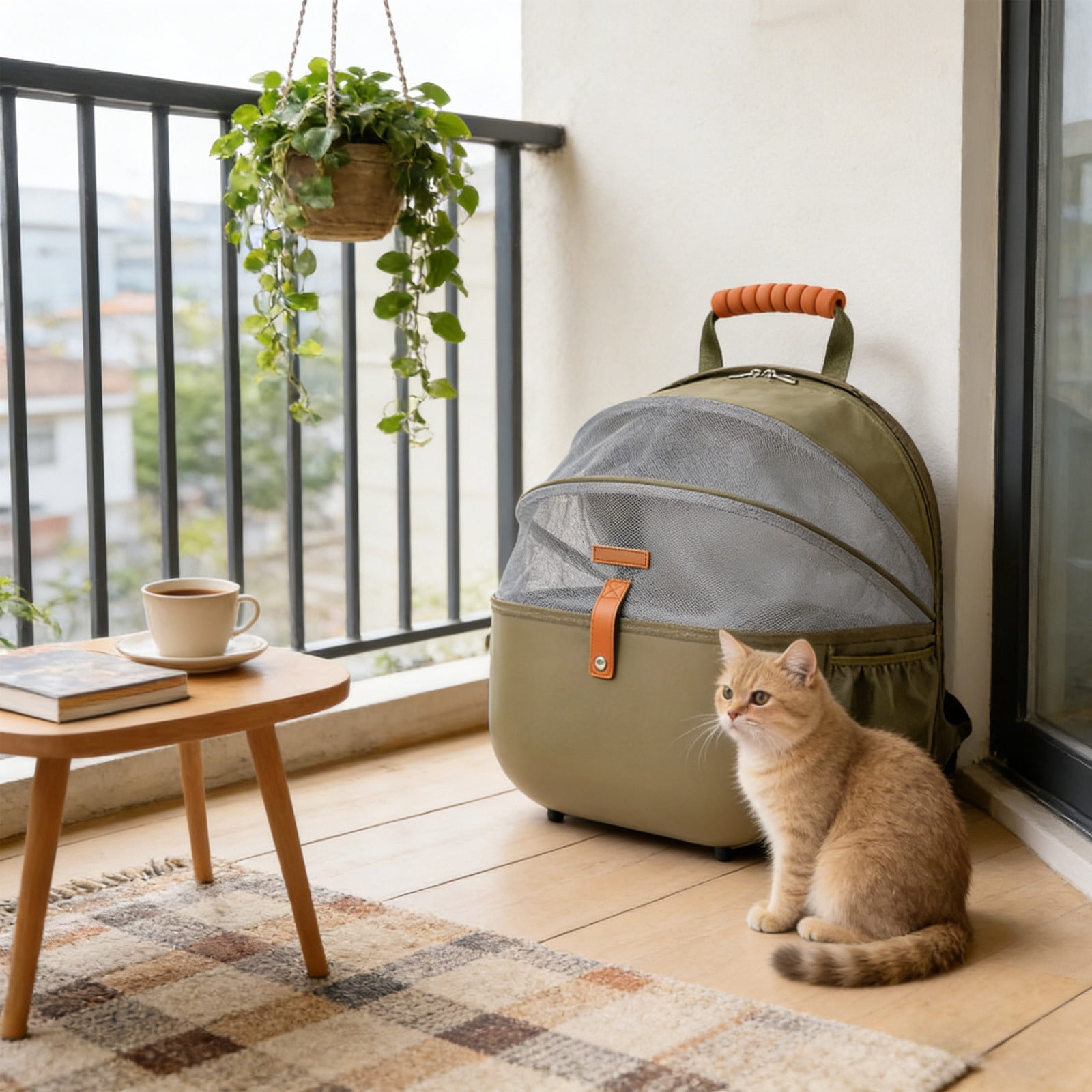 16.92X13.38X10.62 Inch Pet Backpack,Pet Cat Bag Out Portable Large Capacity Backpack Space Capsule Breathable Dog To Go With Supplies,Pet Supplies