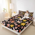 thumbnail image 4 of Homewish Colorful Cartoon Flower Full Size Sheets,Cute Daisy Blossom Bed Sheets,Pink Yellow Black Sheet Sets For Girls Kids,Breathable Home Decor,4-Piece, 4 of 7