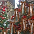 thumbnail image 4 of Christmas Velvet Bow Ornaments, 10.23X5.11X0.98" Hanging Xmas Tree Decoration with Pearl Chain, Pearl Tassel Ribbon Pendant, Holiday Wreath Decor, Farmhouse Home Accents, Winter Decor for Mantel, 4 of 7