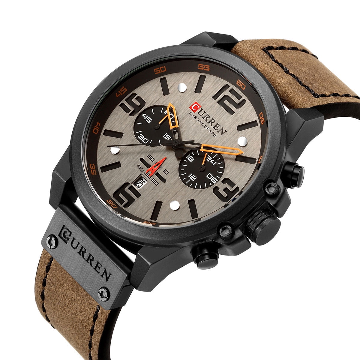 CURREN Men's Expedition Combo Watch Luxury Leather Strap Waterproof Date Watch Brand Business Fashion gentleman's manner small three-pin single calendar Alloy case and Belt CURREN Men's Expedition Combo Watch Luxury Leather Strap Waterproof Date Watch Brand Business Fashion gentleman's manner small three-pin single calendar Alloy case and Belt