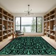thumbnail image 2 of ODIKA 5'x7' Machine Washable Non-Slip Area Rug, Enchanted Viper Labyrinth With Hypnotic Twist Motif High Traffic Rug, Black, 903396, 2 of 7