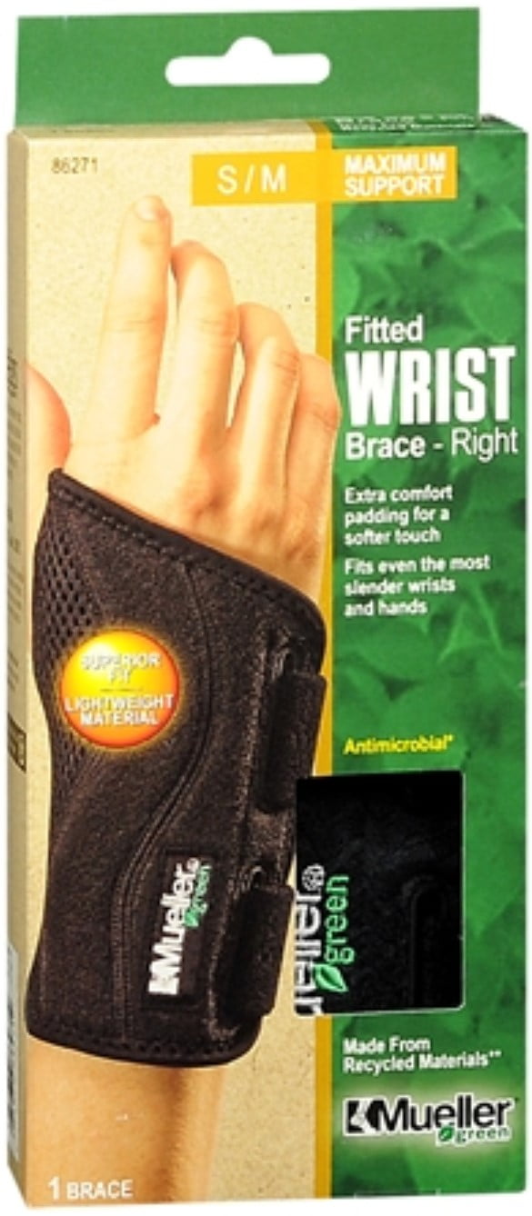 Mueller Green Fitted Wrist Brace SM/MD Right [86271] 1 Each (Pack of 2