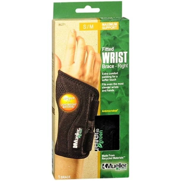 Mueller Green Fitted Wrist Brace SM/MD Right [86271] 1 Each (Pack of 2
