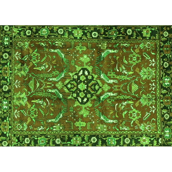 Ahgly Company Indoor Rectangle Persian Green Traditional Area Rugs, 6' x 9'