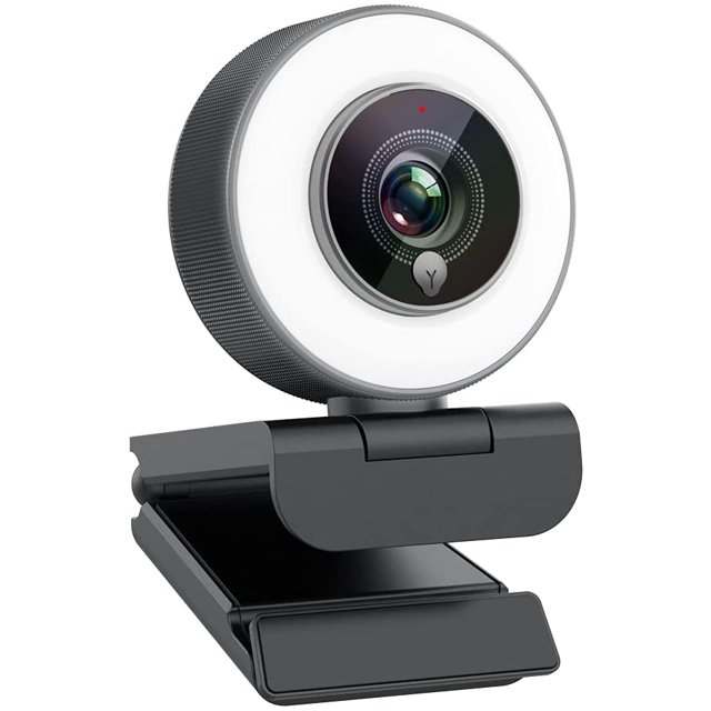 Cámara web HD 1080P con anillo de luz ajustable incorporado y micrófono Vhermosa CZDZ-ST1
