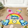 thumbnail image 3 of Velvet Welcome Mat for Easter Bunny Design – Absorbent Non Durable Rug 90cm Carpet, 3 of 6
