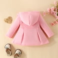 thumbnail image 4 of JYnXIANTI Infant Baby Girl Fall Winter Hooded Coat Formal Cute Long Sleeve Jackets Solid Button down Windproof Outerwear, 4 of 7