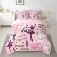 thumbnail image 5 of Manfei Ballet Princess Bedding Full Size, Positive Words Bedding Sets Full Size, Cartoon Theme Reversible Comforter Sets with Sheets, Lightweight Room Decorative, 7pcs, 5 of 6