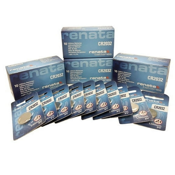 renata CR2032 3V 225mAh Factory Fresh Lithium Coin Cell Batteries (50 pack) - Mercury Free