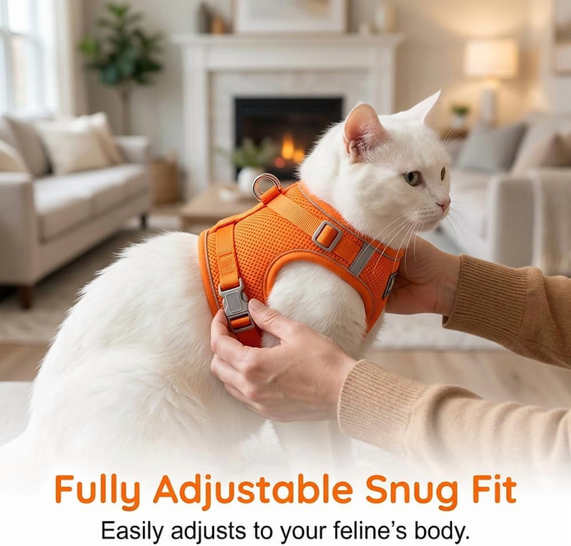 Escape Proof Cat Harness and Leash Set, Adjustable, Breathable, Reflective, for Cats