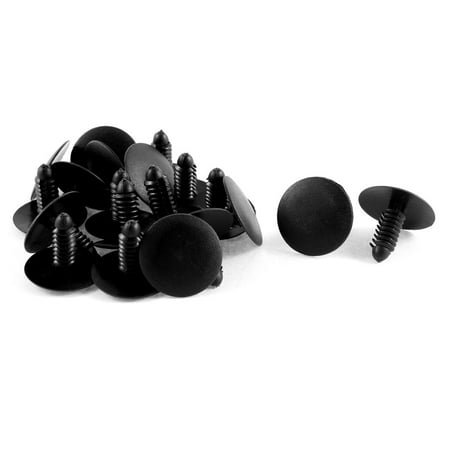 

REGALWOVEN 20pcs Black Plastic Push Type Fasteners Clip Car Auto Rivet for 8mm Hole Dia
