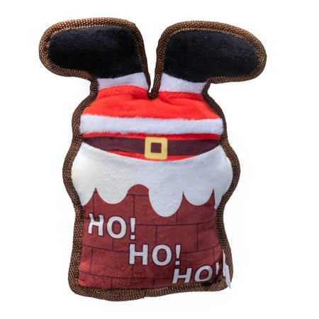 UPC: 0810058051134 | Pronk! Bottoms Up Santa Claus in Chimney 10-Inch Durable Soft Plush Squeaky Christmas Dog Toy