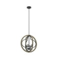thumbnail image 2 of Hunter - Gablecrest 4-light French Oak, Medium Size Pendant Light, Dimmable, Transitional Style, Sphere Shaped, for Bedrooms, Dining, Living Rooms - 19095, 2 of 10
