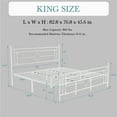 thumbnail image 6 of Einfach King Size Heavy Metal Bed with Vintage Headboard Pattern, White, 6 of 6