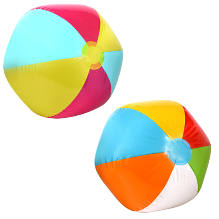 (3) Set of 3 - CLY Splash-N-Swim Beach Balls  20 in.  Beach Ball Inflates 6 Panel Traditional Style Rainbow Pool Decor BONUS-3 Ideas for Classroom Use
