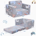 thumbnail image 6 of XIECUVA Kids Sofa 2 in 1, Toddler Couches, Toddler Chair Folding for Playroom-Extra Soft 1 Seats, Glow in The Dark, Gifts for Kids, 6 of 8