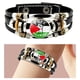 thumbnail image 3 of Muñequera Cuero Con La Palestina Útil Y Ajustable 3 Hebras para Mujeres Hombres Adolescentes, 3 of 9