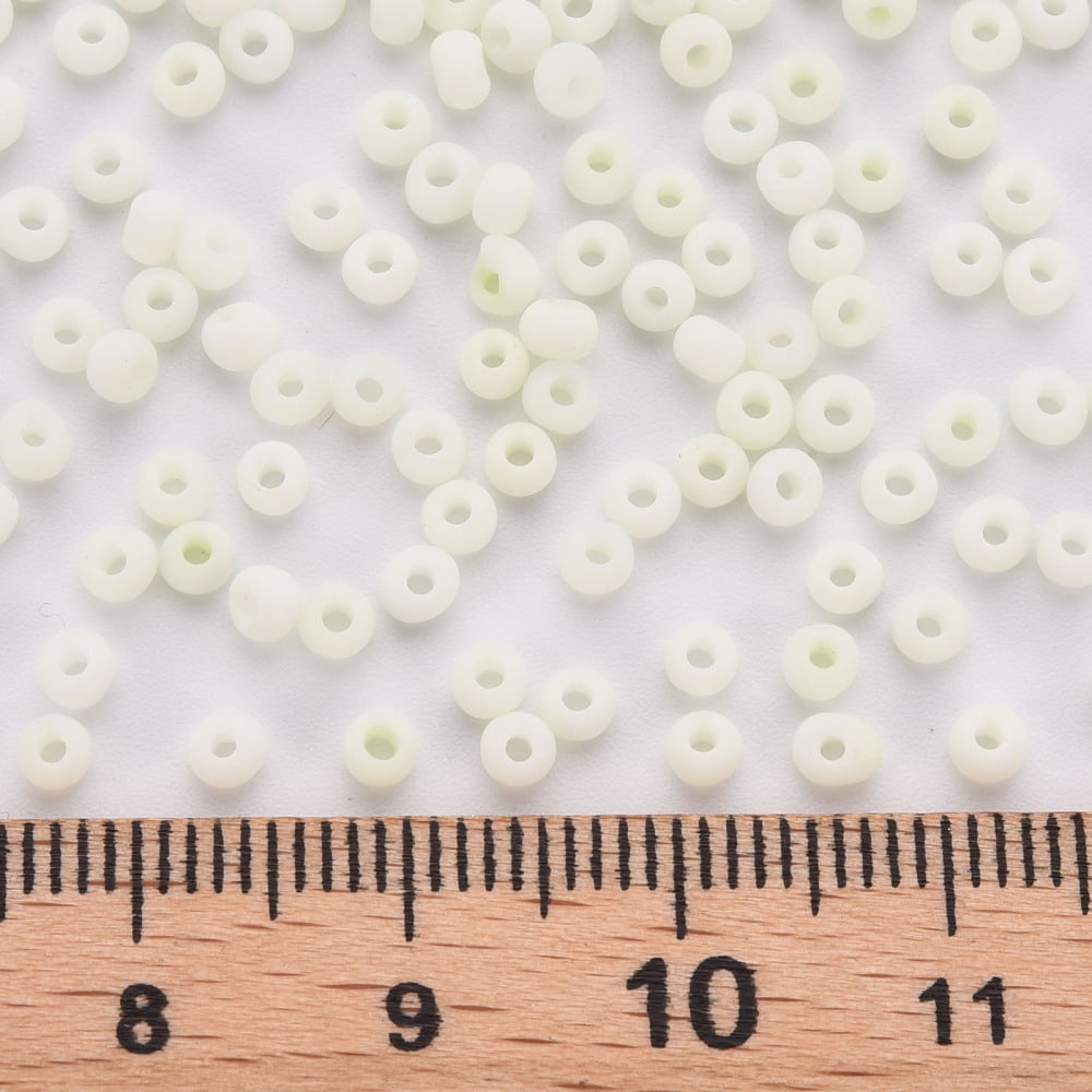 8/0 Opaque Glass Seed Beads Round Hole Frosted Colours Round Honeydew 3~4x2~3mm Hole: 0.8mm about 15000pcs/Pound