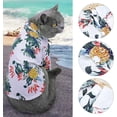 thumbnail image 3 of piezas de camiseta de verano para perros, camiseta de estilo hawaiano para perros, camiseta para perros estilo vacaciones en la playa, ropa para perros transpirable azul y blanca (talla M), 3 of 5