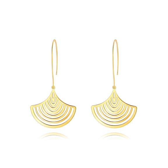 CANEVINKA Dainty 18K plated Gold Hollow Ginkgo Lightweight Earrings Geometric Long Drop Dangle Earrings for Women