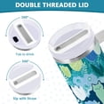 thumbnail image 3 of Yayeee 30oz Stainless Steel Tumbler with Straw and Handle Double-Wall Insulated Travel Water Bottle, Vibrant Cat Pattern, 3 of 8
