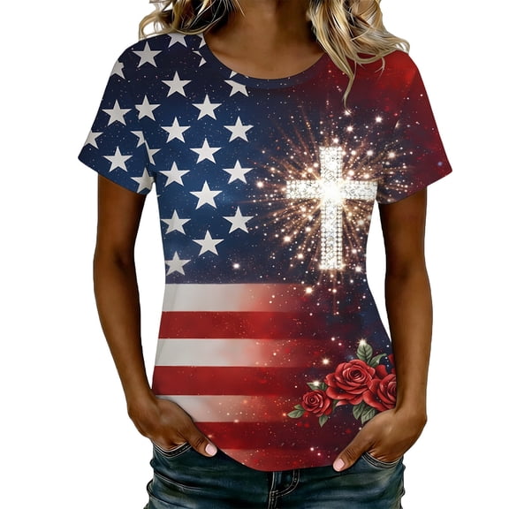250 Anniversary Usa Shirt Women Casual Short Sleeve T Shirt With Patriotic Print For Everyday Wear Comfortable Round Neck Basic Tee