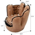 thumbnail image 3 of YOJFOTOOU. Kids Couch, Toddler Chair Sofa with Solid Wood Frame & Baseball Glove Design, Children Armchair for Play Room, Nursery, Kindergarten, Kids Room, Gift for Boys & Girls, Kids Sofa (Brown), 3 of 4