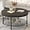 Dark Grey Brown, variant on Round Coffee Table, Rustic Wood Surface Top & Sturdy Metal Legs Industrial Sofa Table for Living Room Natural End Table Modern Design Home Furniture with Storage Open Shelf(Dark Red Brown)