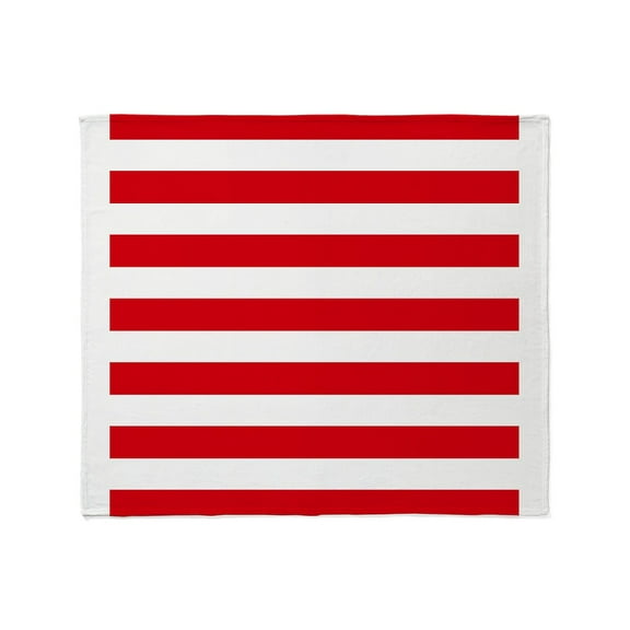 CafePress - Red And White Horizontal Stripes Throw Blanket - Soft Fleece Throw Blanket, 50"x60" for All Ages