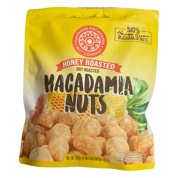 Honey Roasted Macadamia Nuts – Hawaiian Macadamia Nut Company (20 oz)