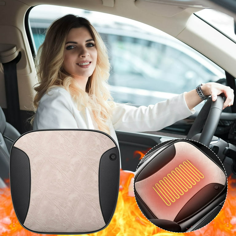 Moocorvic Massage Seat Cushion with Heat Back Massager,Heated Car Seat  Cushion,12V Portable Car Heating Pad Back Massager,Heating And Ventilation  Function Winter Driving 