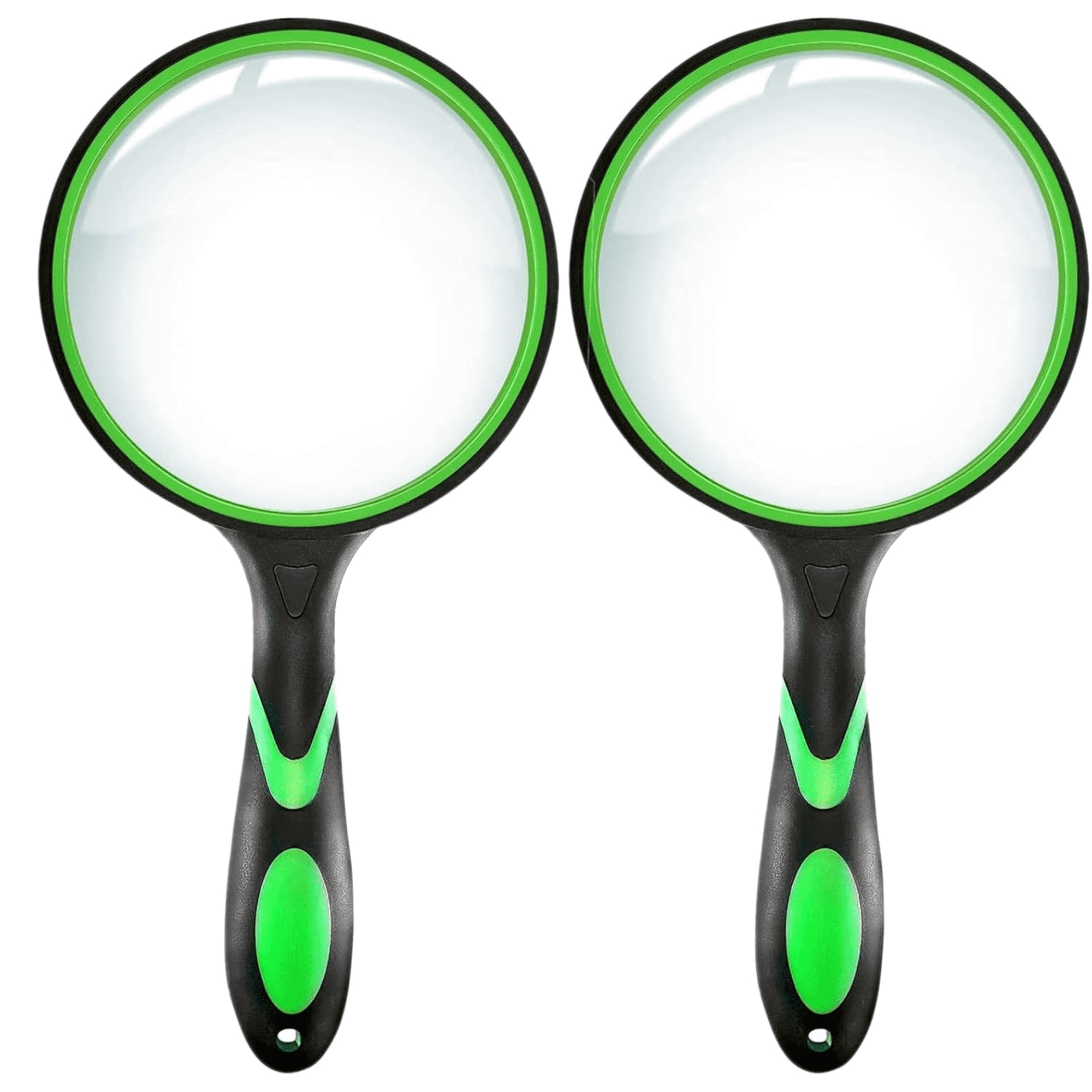 Nazano 2Pcs Magnifying Glass, Rubber Handheld Magnifying Glasses for Reading Hobbies(Green)