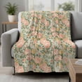thumbnail image 2 of Pink Rose Blanket Soft Cozy Warm Twin Blanket for Bed, Plush Fuzzy Flannel Fleece Blankets for Sofa, Romantic Botanical Floral Flowers Leaves Throw Blankets for Couch, Gifts for Men, 60"x80", 2 of 9