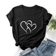 thumbnail image 4 of LEBONYARD Tops for Women Trendy Summer,Women Girls Plus Size Sunflower Print Tees Short Sleeve T Shirt Blouse Tops Black XXXL, 4 of 7