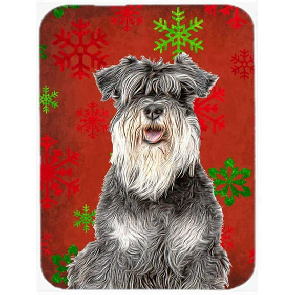 Carolines Treasures  Red Snowflakes Holiday Christmas Schnauzer Mouse Pad