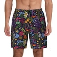 thumbnail image 3 of Uemuo Flowers And Birds Pattern Mens Swim Trunks Quick Dry Board Shorts with Mesh Lining, Stretch Beach Shorts Quick Dry No-Chafing Board Shorts-Large, 3 of 9