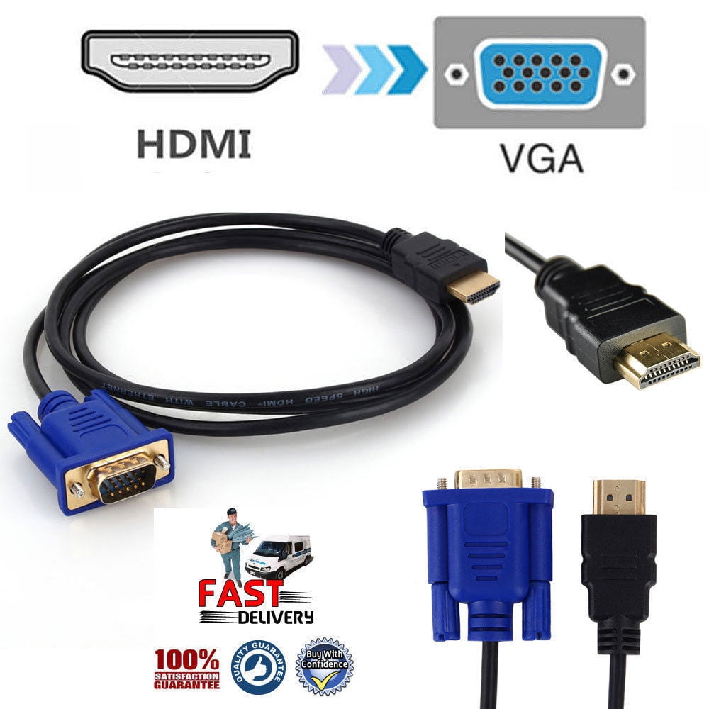 HDTV 1.8M HDMI Male to VGA Adapter Cable Connector for PC Laptop TV