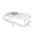 thumbnail image 5 of Zen 48 Inch Coffee Table, Rectangular White Lacquer Top, Chrome Steel Frame, 5 of 5