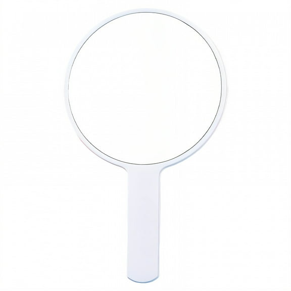 RAGUPEL Hand Mirrors with Handle,Round Mirror Face 6.7"*3.9"*0.4" Handheld Mirror,Aluminum Mirror Handheld Mirror with Handle,White