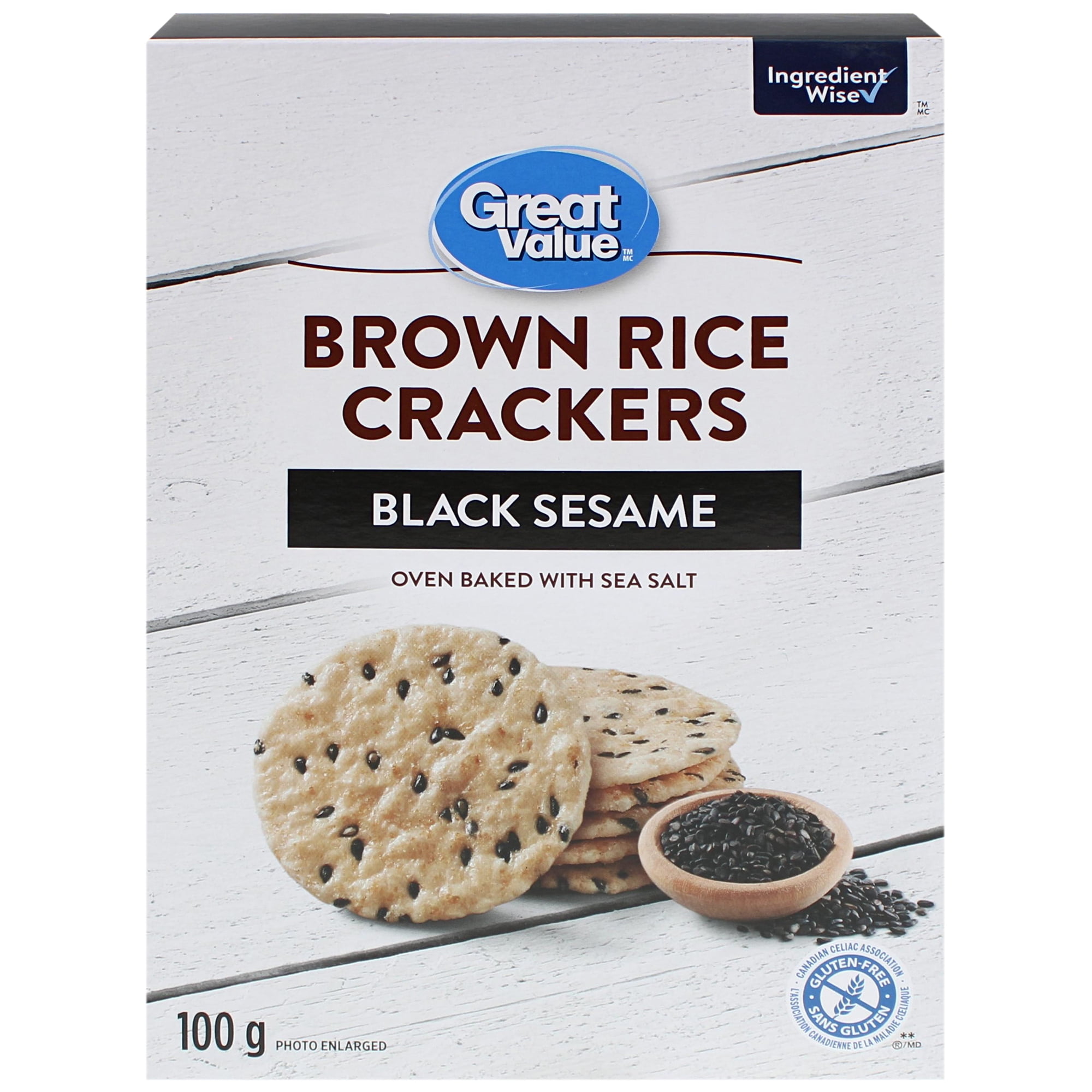 Great Value Black Sesame Brown Rice Crackers