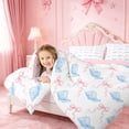 thumbnail image 4 of meiyoeat cute Seashell Bow 7-Piece Twin Bedding,Watercolor Coastal Style Bedding Comforter Set,Pink Reversible, 4 of 7