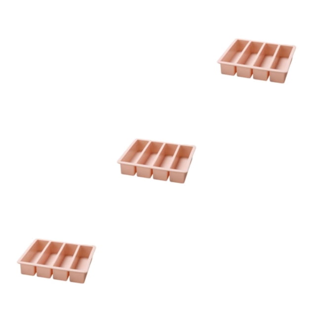 Bearachild Molde de silicona de tira larga de 4 rejillas, bandeja de forma Rectangular para cubitos de hielo, bandeja para hornear para bebés, Type1 NO1