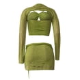 thumbnail image 5 of Women Mermaid Top Sequin Skirt 2 Piece Set Y2K Crochet Mesh Party Outfit Sparkle Mini Sexy Knitted Top Short, 5 of 5