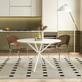 thumbnail image 2 of Fulvari 47.24 Inch Modern Round Dining Table, Circle Table With Cross Iron Legs And Removable Tabletop For Home Office Dining Room Kitchen Living Room Cafe, 2 of 9
