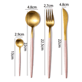 thumbnail image 3 of Gold Silverware Set Matte Flatware Set 304 Stainless Steel Flat Cutlery Set For Handle Forks Knife Spoons Set, Satin Finish Tableware Set For Home Restaurant Dishwasher Safe, 3 of 5