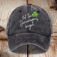 thumbnail image 2 of BRICH St. Patrick’s Day Shamrock Baseball Cap Distressed Embroidered Hat Irish Casual Cap for Everyday Wear 06-Dark Gray One Size, 2 of 3