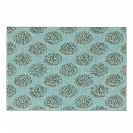 

Dahlia Flower Cutting Board Exotic Boho Image of Hollow Stem Fresh Garden Summertime Decorative Tempered Glass Cutting and Serving Board Small Size Blue Brown by Ambesonne