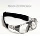 thumbnail image 5 of Minnieouse Gafas multifuncionales para deportes y actividades al aire libre Gafas deportivas Gafas de seguridad Gafas de seguridad ajustables Cadenas y cordones para anteojos Azul transparente, 5 of 6