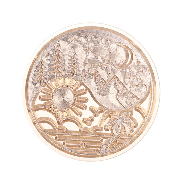 Sun Moon Stars Round Wax Seal Stamp Head Fire Paint para Invitaciones (RYX04)