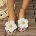 thumbnail image 6 of Up to 25% off Women's Sandals, Xunlbb Women's Summer New Casual Flat Flat Big Flowers To Wear Flat Beach Slippers(Beige,Size:36), 6 of 7